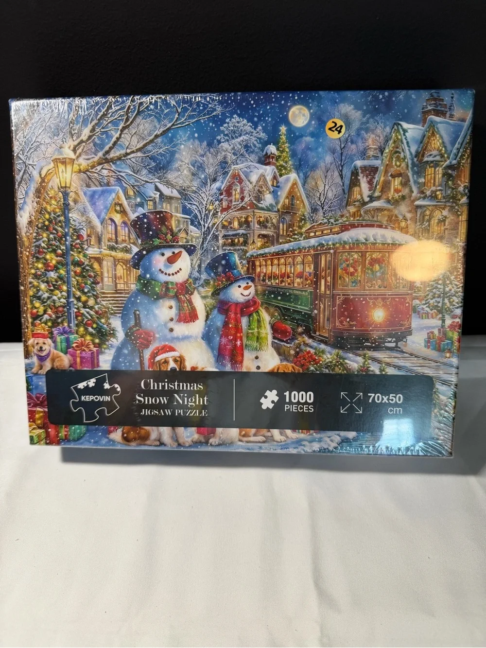Christmas Snow Night 1000-Piece Jigsaw Puzzle - Festive Winter Scene. NWT